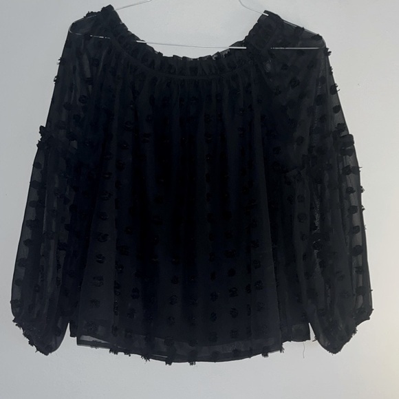 Flowy black off-shoulder blouse - new! $18 - Picture 3 of 8